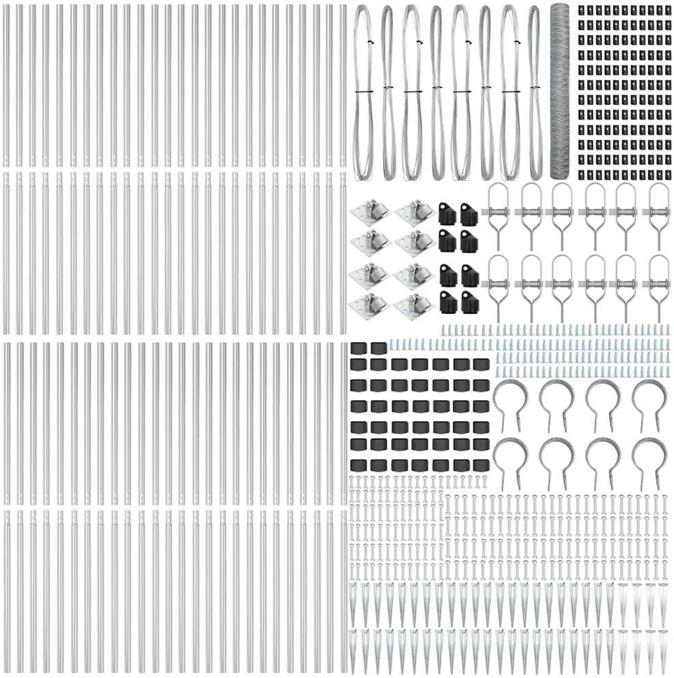 Hexagonal Fence with Post 100 x 1,4 m Galvanizuotas plienas
