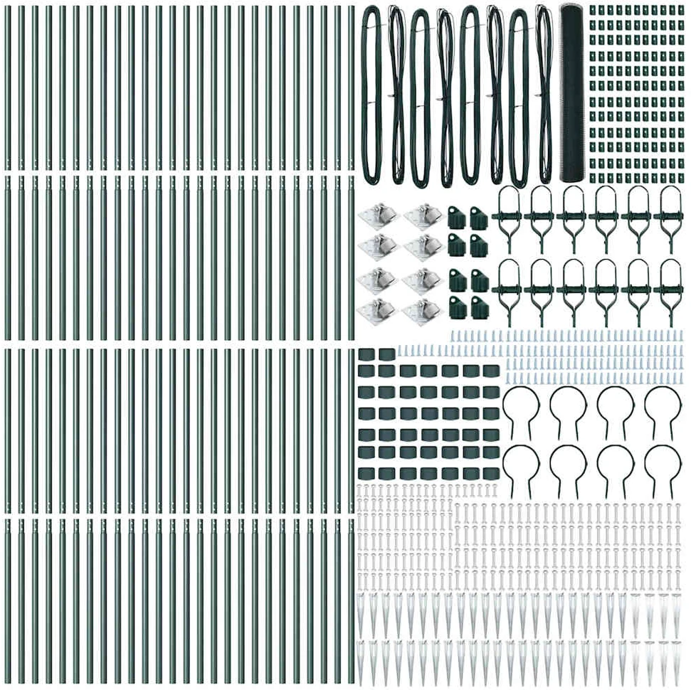 Hexagonal Fence with Post 100 x 1,4 m PVC dengtas plienas Žalia