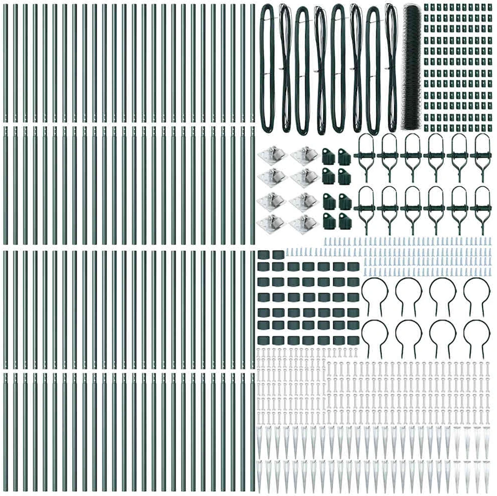 Hexagonal Fence with Post 100 x 1,4 m PVC dengtas plienas Žalia