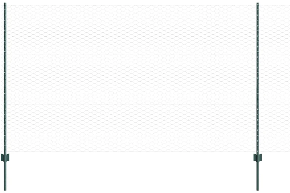Hexagonal Fence with Post 100 x 1,4 m PVC dengtas plienas Žalia