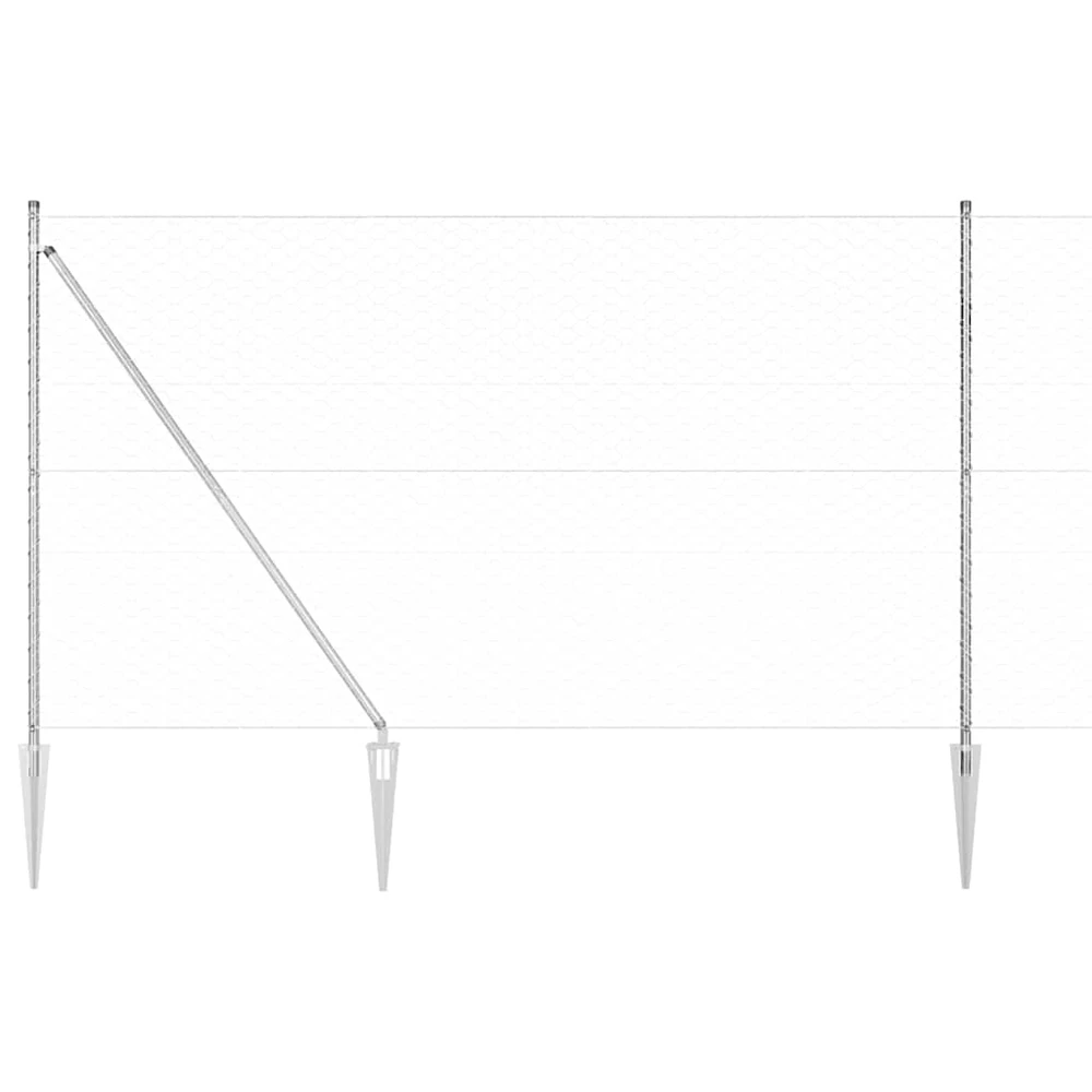 Hexagonal Fence with Post 100 x 1,6 m Galvanizuotas plienas