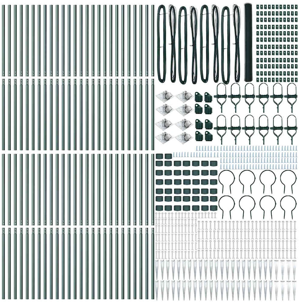 Hexagonal Fence with Post 100 x 1,6 m PVC dengtas plienas Žalia