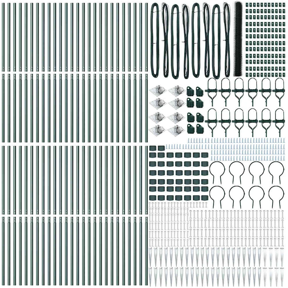 Hexagonal Fence with Post 100 x 1,6 m PVC dengtas plienas Žalia