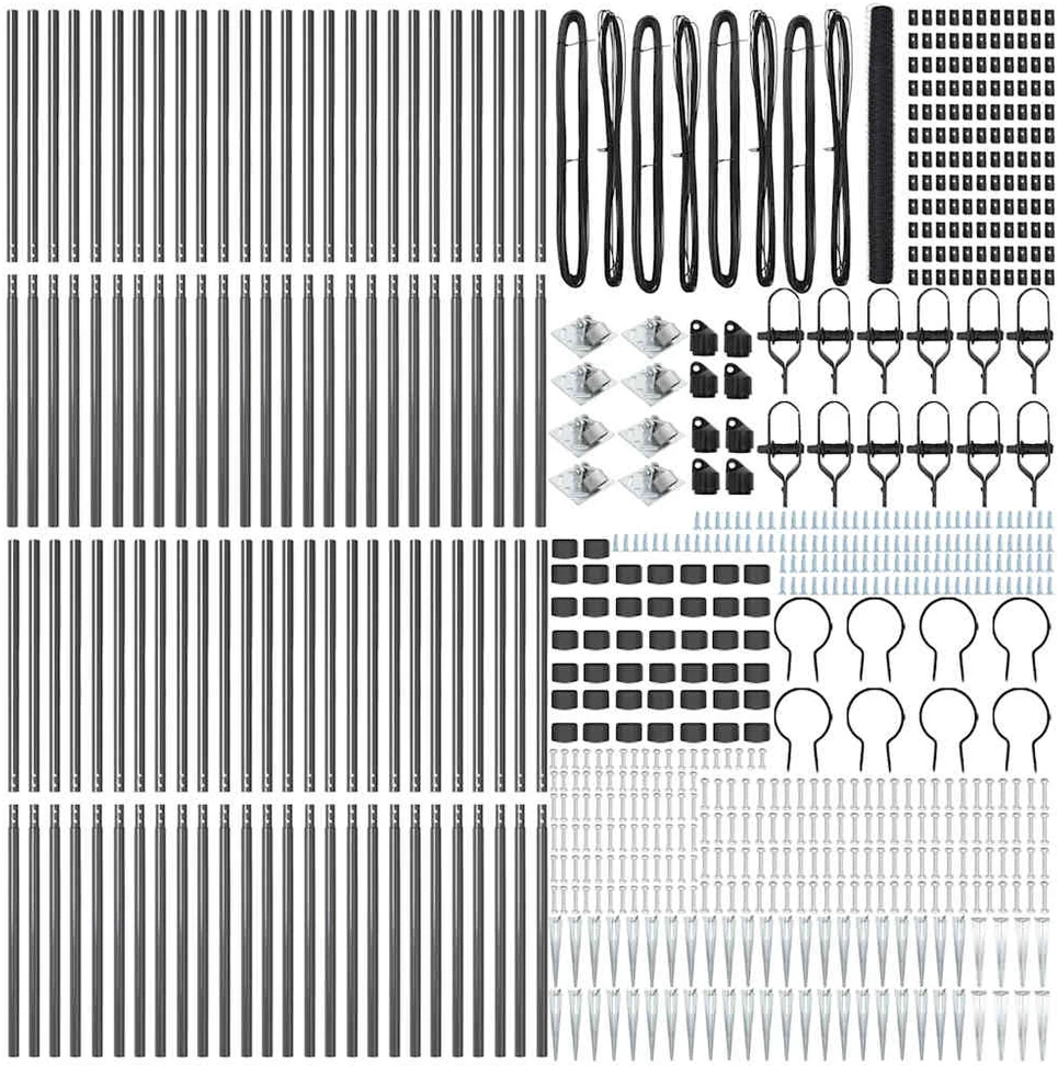 Hexagonal Fence with Post 100 x 1,6 m PVC dengtas plienas Pilka