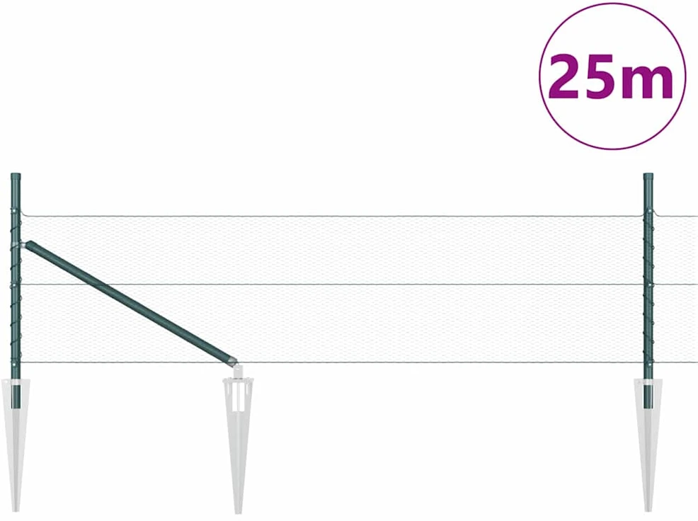 Hexagonal Fence with Post 25 x 0,4 m PVC dengtas plienas Žalia