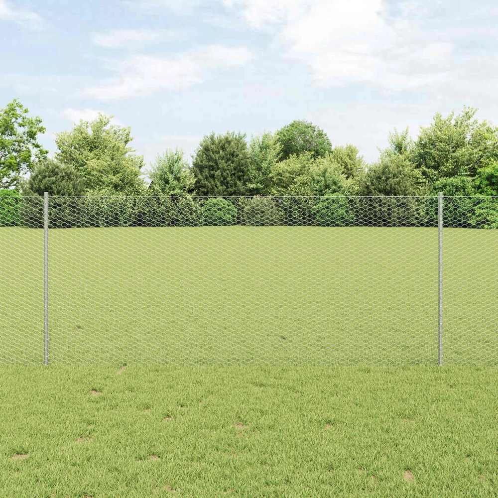 Hexagonal Fence with Post 25 x 1 m Galvanizuotas plienas