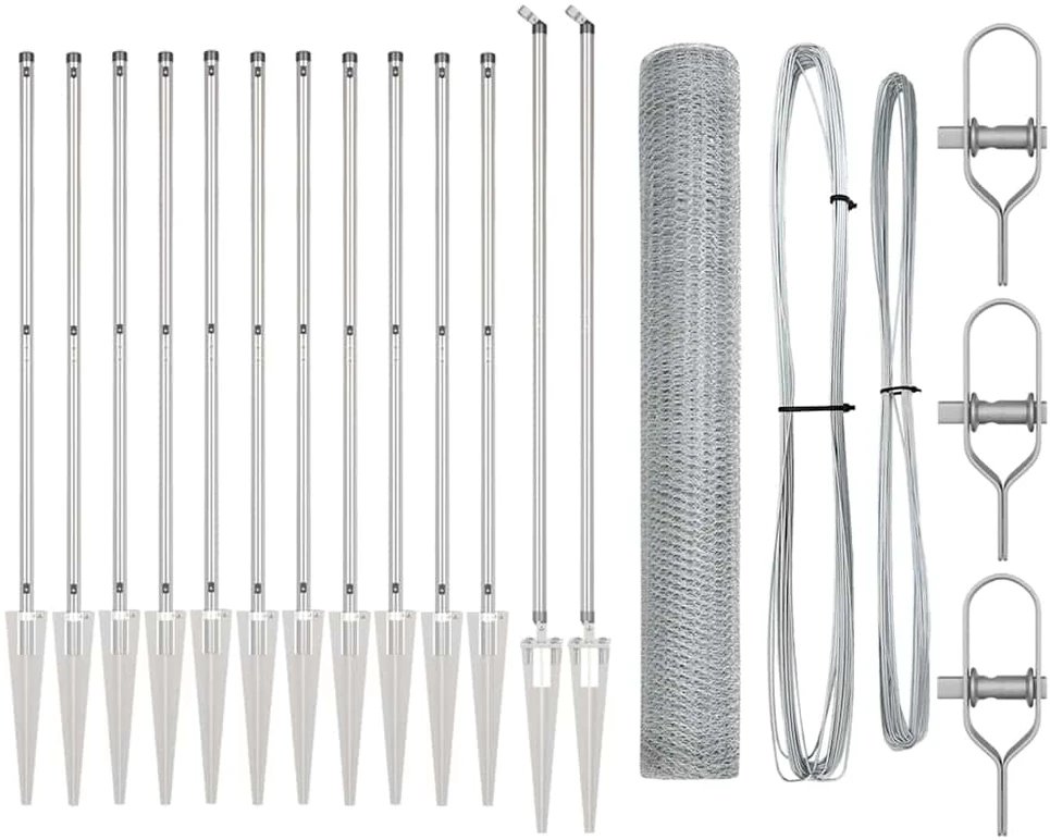 Hexagonal Fence with Post 25 x 1,2 m Galvanizuotas plienas