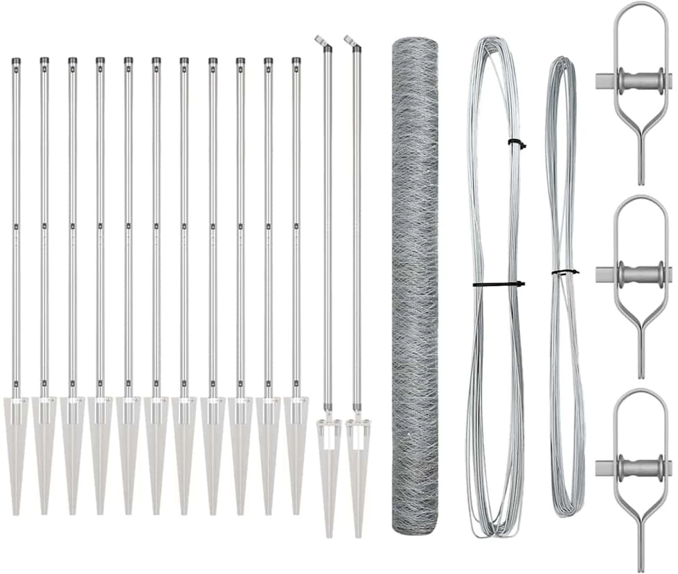 Hexagonal Fence with Post 25 x 1,5 m Galvanizuotas plienas