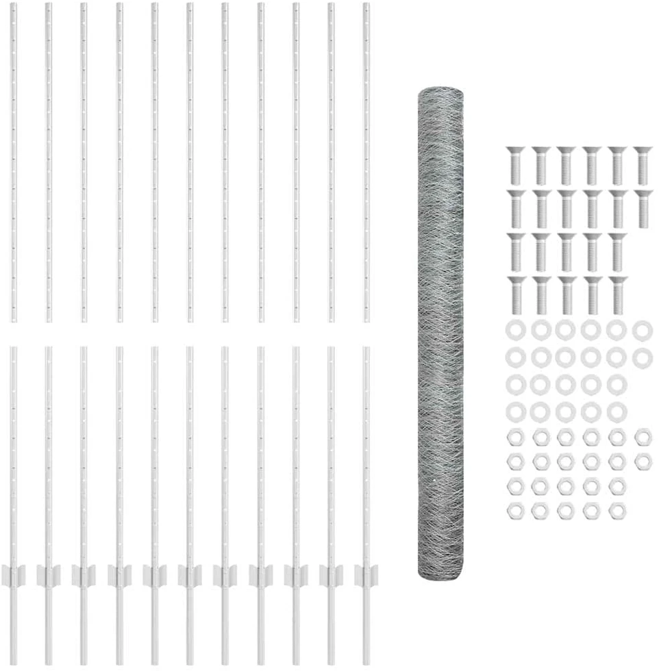 Hexagonal Fence with Post 25 x 1,5 m Galvanizuotas plienas