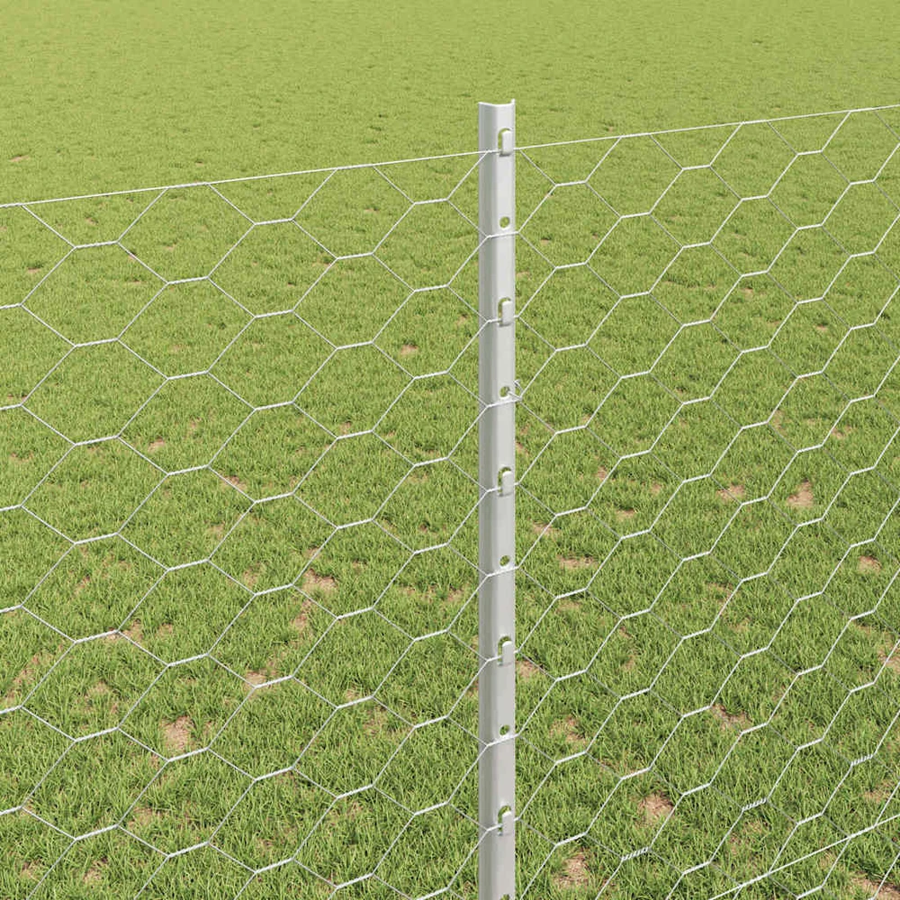 Hexagonal Fence with Post 25 x 1,5 m Galvanizuotas plienas