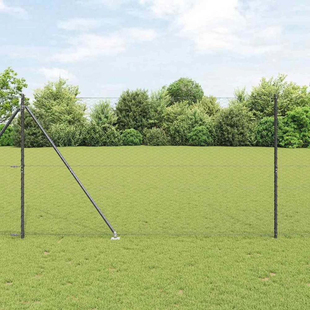 Hexagonal Fence with Post 25 x 1,6 m PVC dengtas plienas Pilka