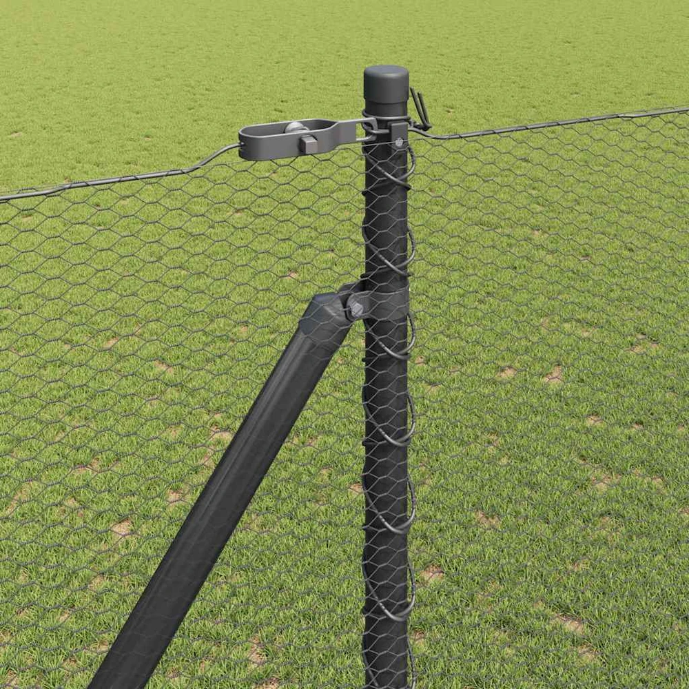 Hexagonal Fence with Post 25 x 1,6 m PVC dengtas plienas Pilka