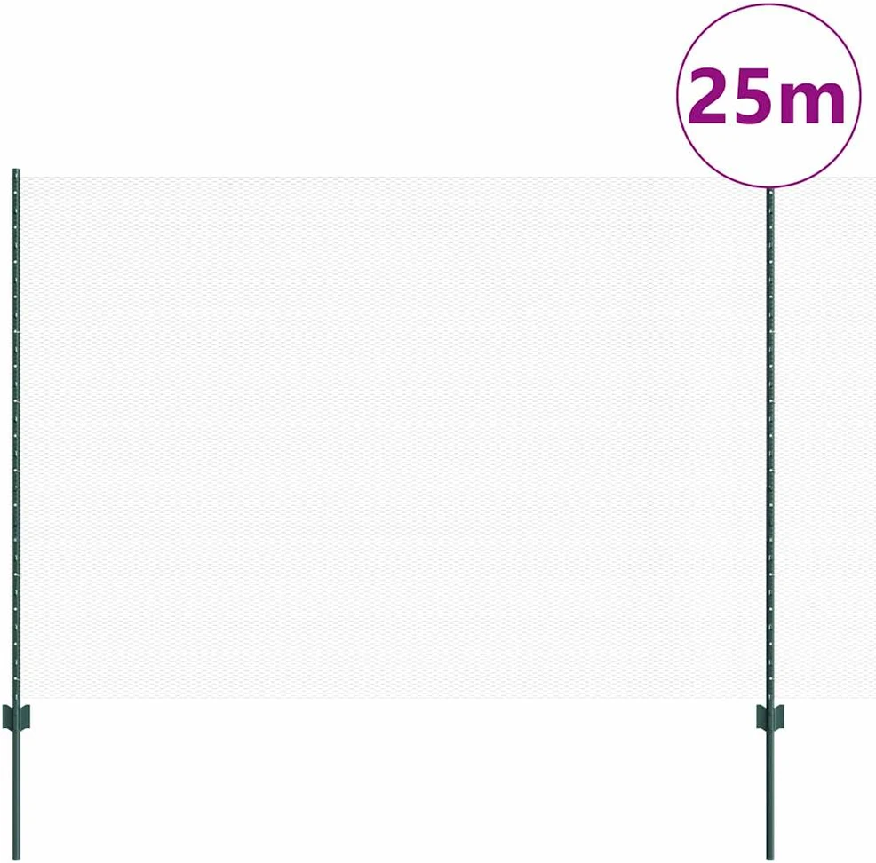 Hexagonal Fence with Post 25 x 1,6 m PVC dengtas plienas Žalia