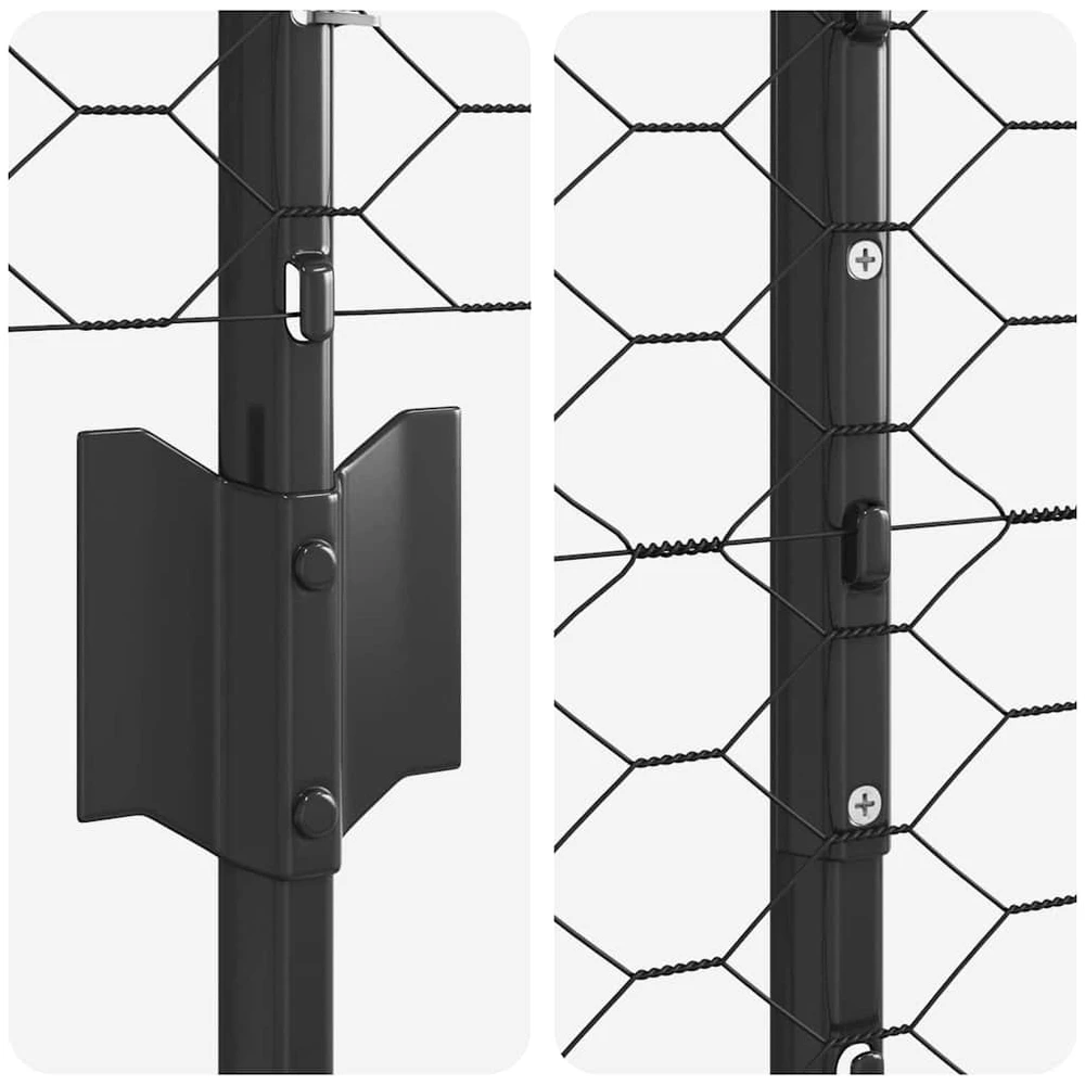 Hexagonal Fence with Post 25 x 1,6 m PVC dengtas plienas Pilka