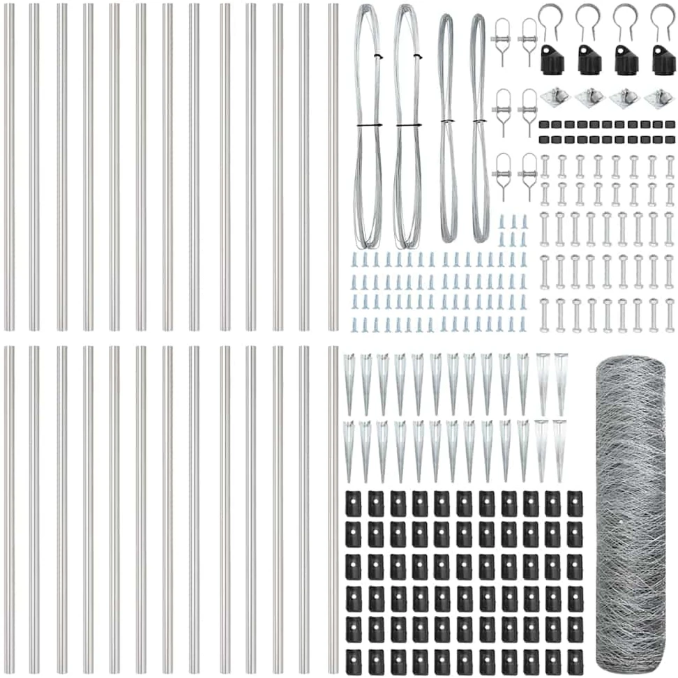 Hexagonal Fence with Post 50 x 0,4 m Galvanizuotas plienas