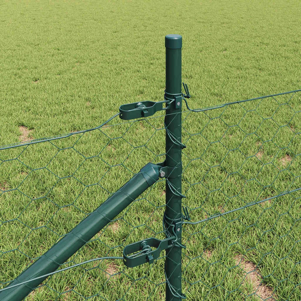 Hexagonal Fence with Post 50 x 0,4 m PVC dengtas plienas Žalia