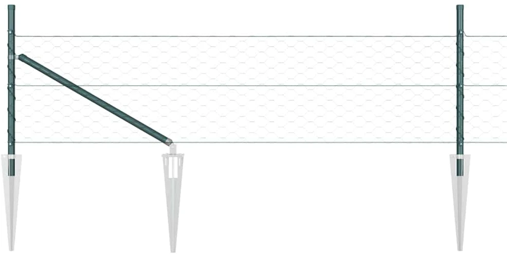 Hexagonal Fence with Post 50 x 0,4 m PVC dengtas plienas Žalia