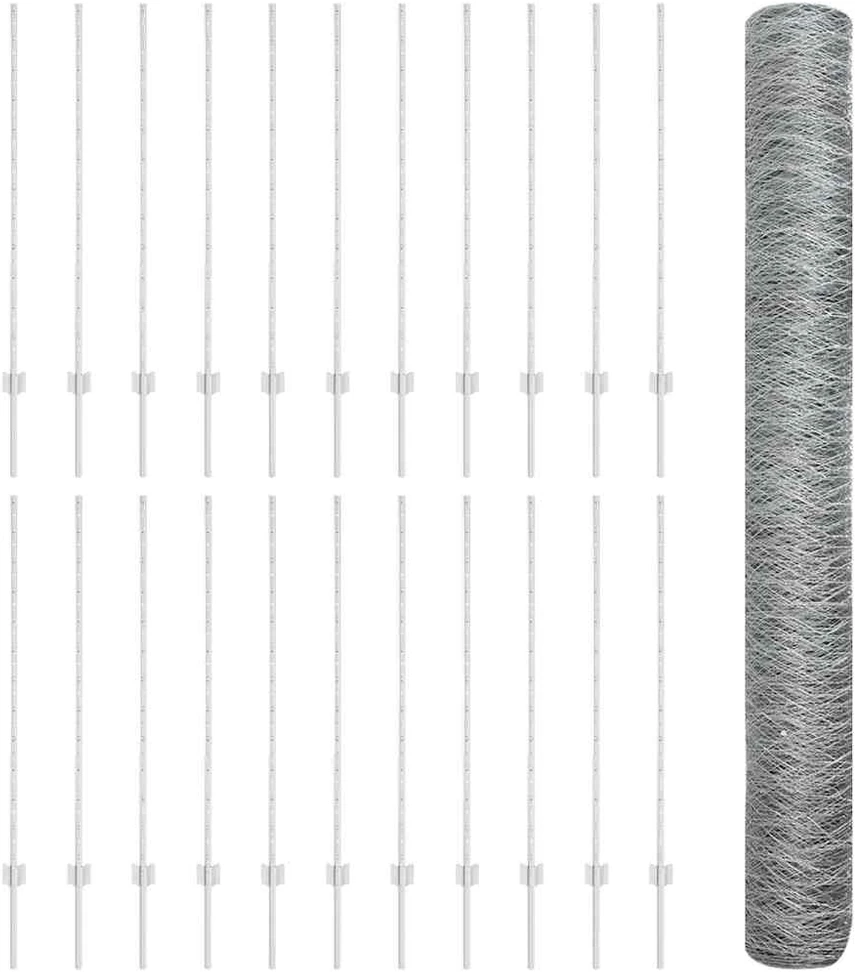 Hexagonal Fence with Post 50 x 1,2 m Galvanizuotas plienas