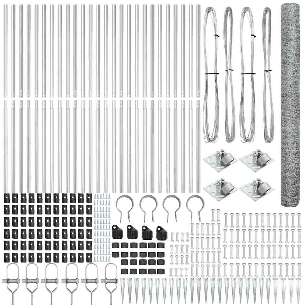 Hexagonal Fence with Post 50 x 1,6 m Galvanizuotas plienas