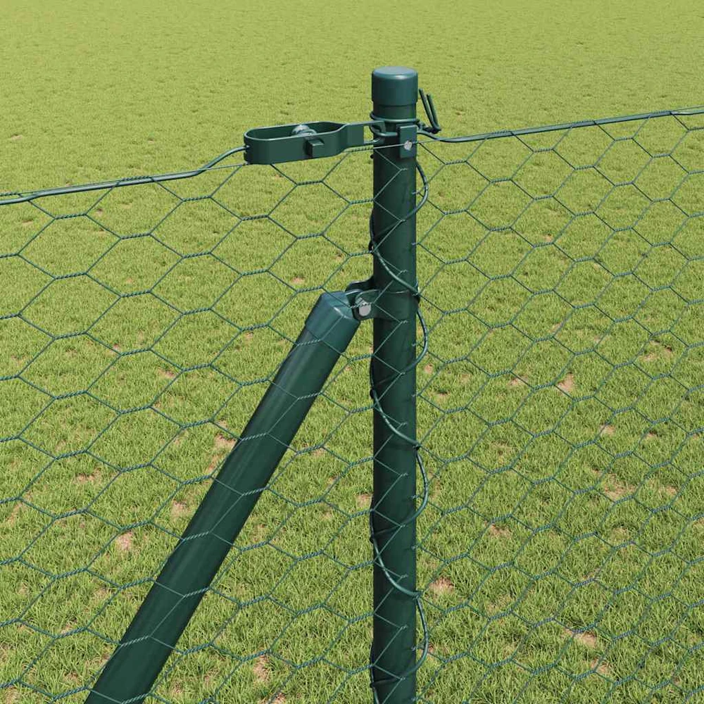 Hexagonal Fence with Post 50 x 1,6 m PVC dengtas plienas Žalia