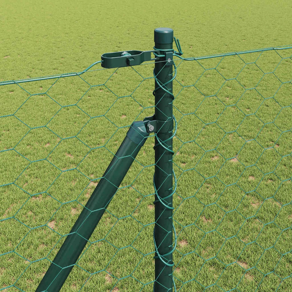 Hexagonal Fence with Post 50 x 1,6 m PVC dengtas plienas Žalia
