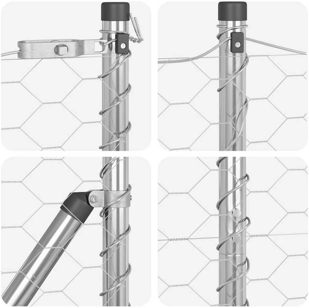 Hexagonal Fence with Post 100 x 1,4 m Galvanizuotas plienas