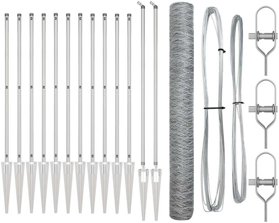 Hexagonal Fence with Post 10 x 1,4 m Galvanizuotas plienas