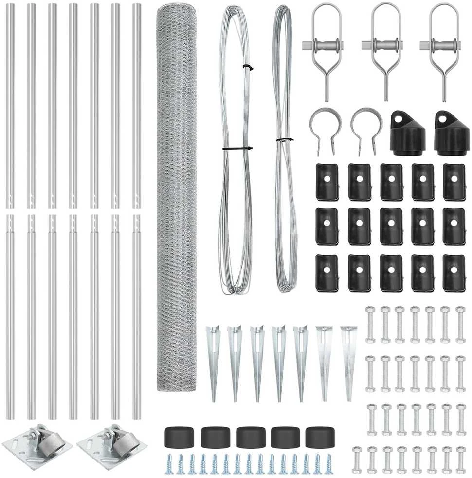 Hexagonal Fence with Post 10 x 1,5 m Galvanizuotas plienas