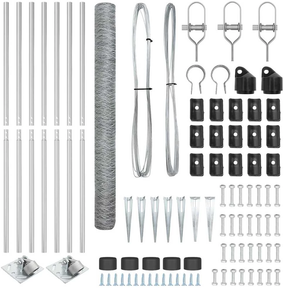 Hexagonal Fence with Post 10 x 1,5 m Galvanizuotas plienas