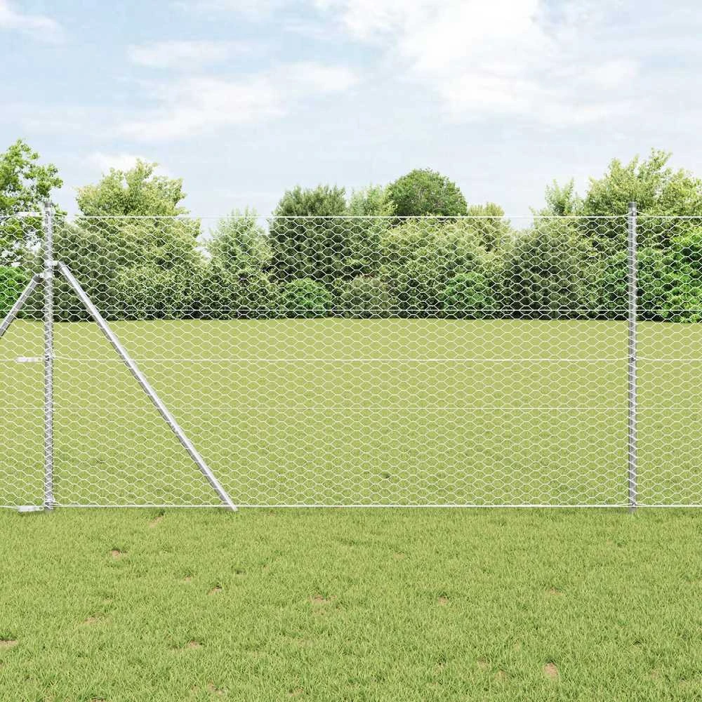 Heksagoninė tvora 1 x 10 m Galvanizuotas plienas Sidabrinė