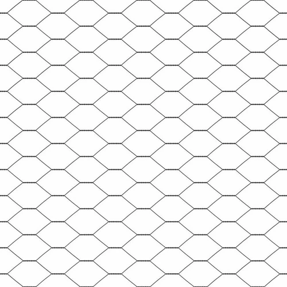Hexagonal Fence with Post 100 x 0,5 m PVC dengtas plienas Pilka