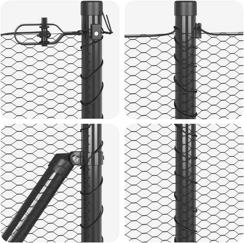 Hexagonal Fence with Post 10 x 0,6 m PVC dengtas plienas Pilka