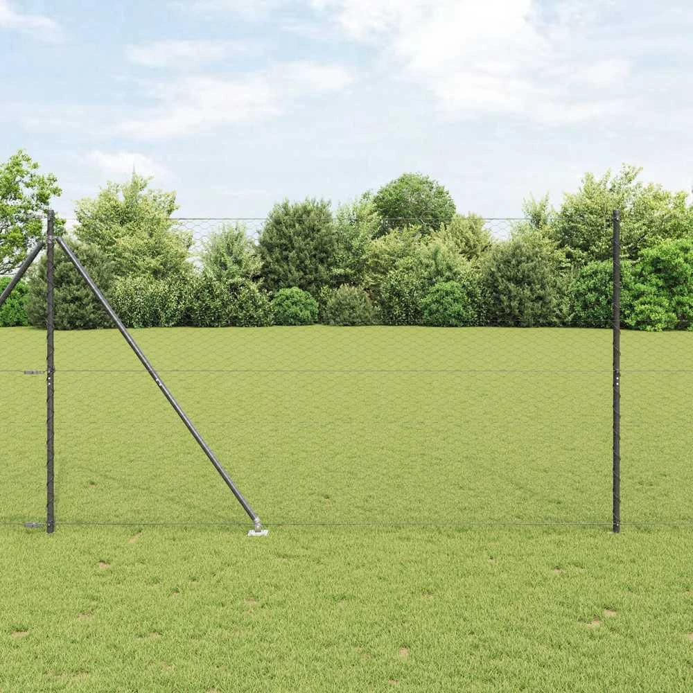 Hexagonal Fence with Post 100 x 1,6 m PVC dengtas plienas Pilka