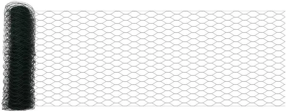 Hexagonal Fence with Post 100 x 0,5 m PVC dengtas plienas Žalia