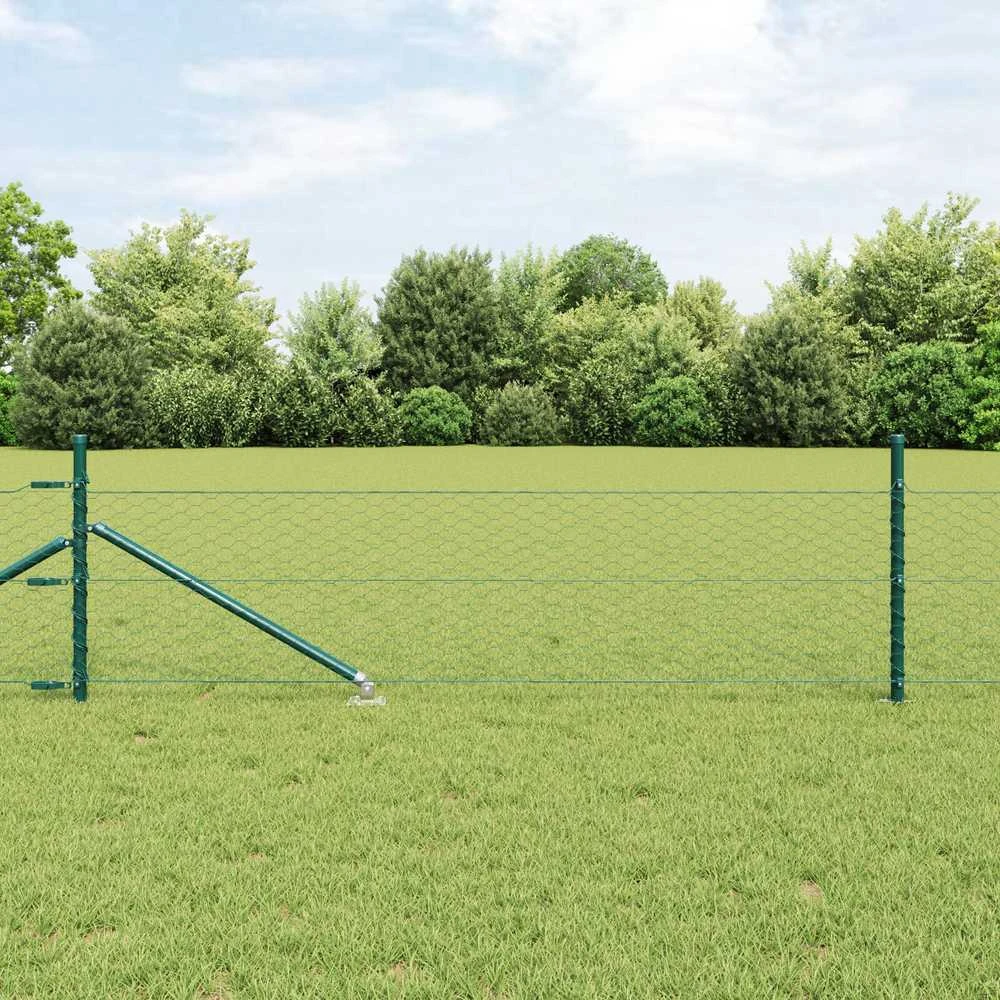 Hexagonal Fence with Post 100 x 0,5 m PVC dengtas plienas Žalia