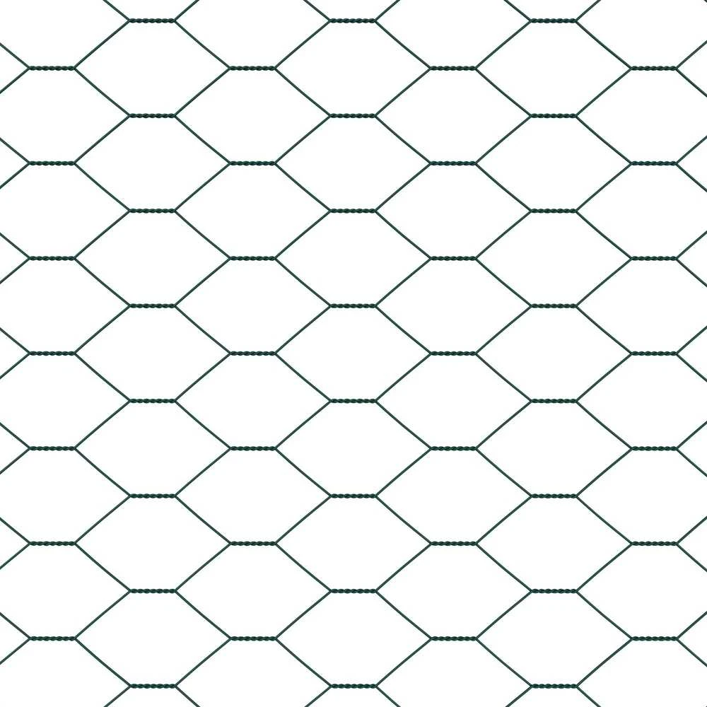 Hexagonal Fence with Post 100 x 1,2 m PVC dengtas plienas Žalia