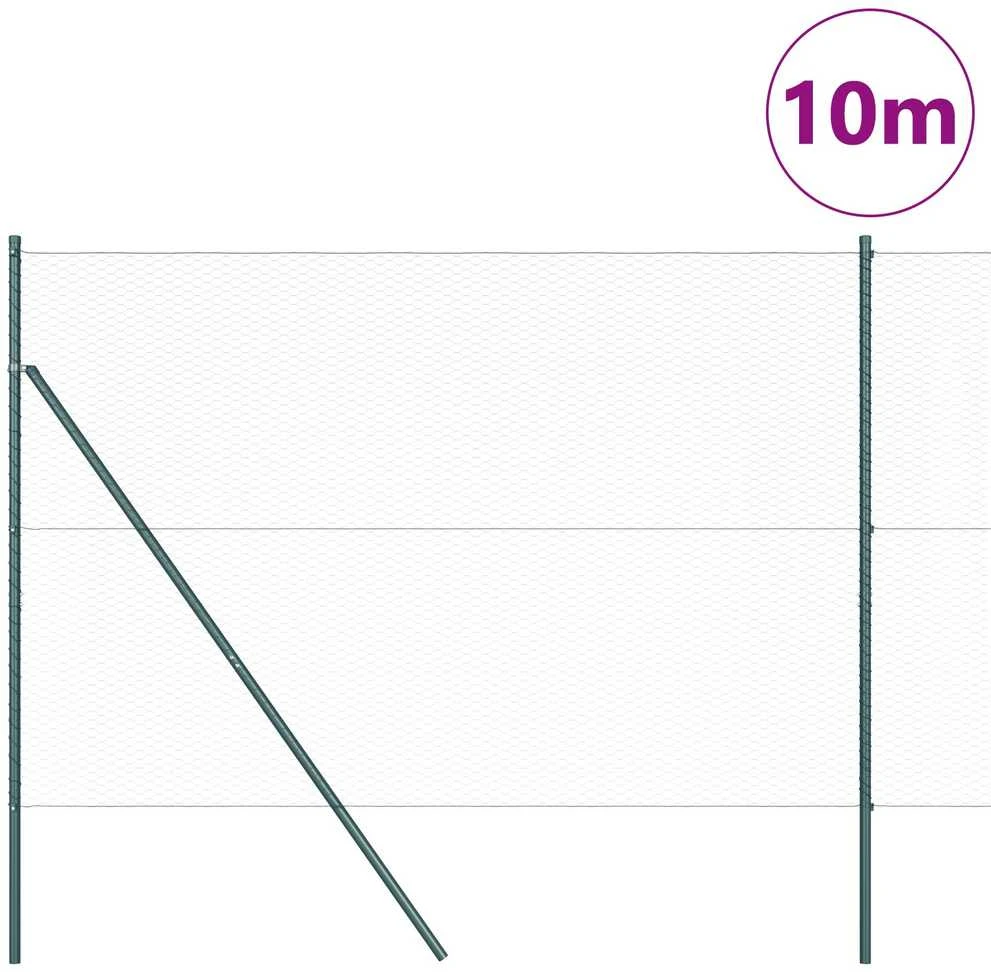 Heksagonalinė tvoros tvirtinimo sistema 10 x 1,5 m Žalia