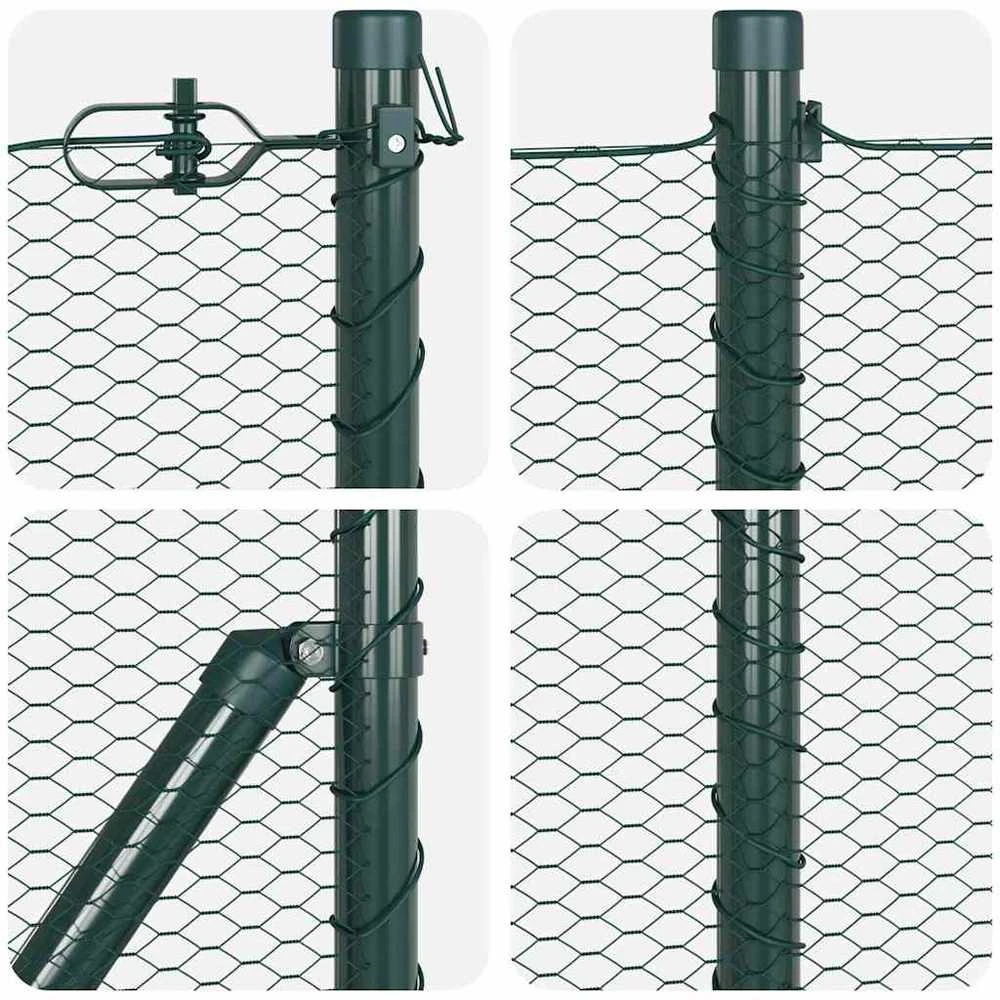 Hexagonal Fence with Post 100 x 0,5 m PVC dengtas plienas Žalia