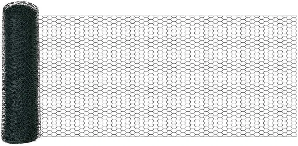 Hexagonal Fence with Post 100 x 0,5 m PVC dengtas plienas Žalia