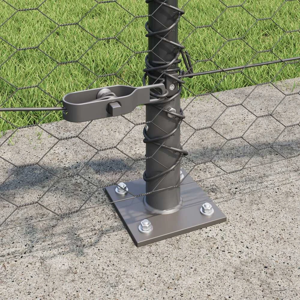 Šešiakampė tvora su betono pagrindu 25 x 0,4 m Pilka Tinklelis