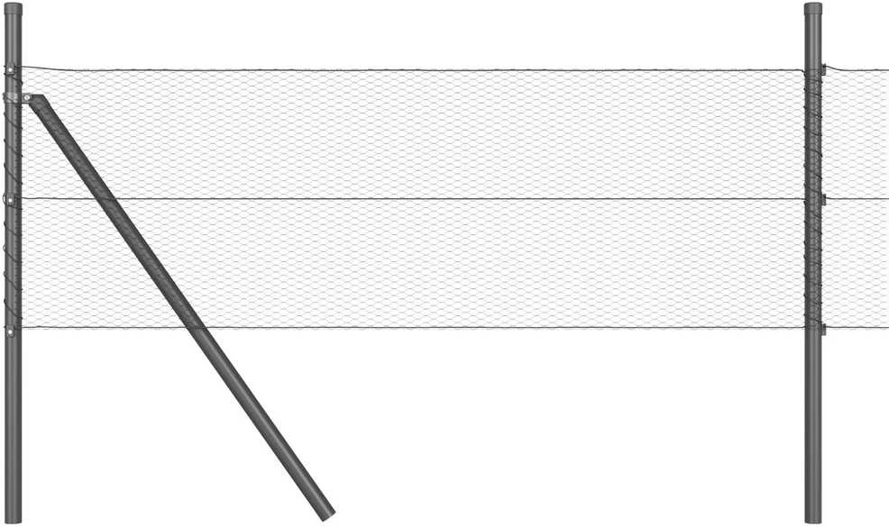 Heksagonalinė tvoros tvirtinimo sistema 25 x 0,6 m Pilka