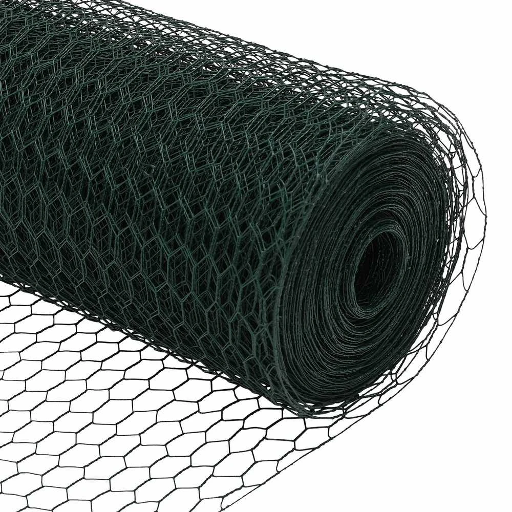 Heksagoninė tvora 0,4 x 50 m PVC Žalia