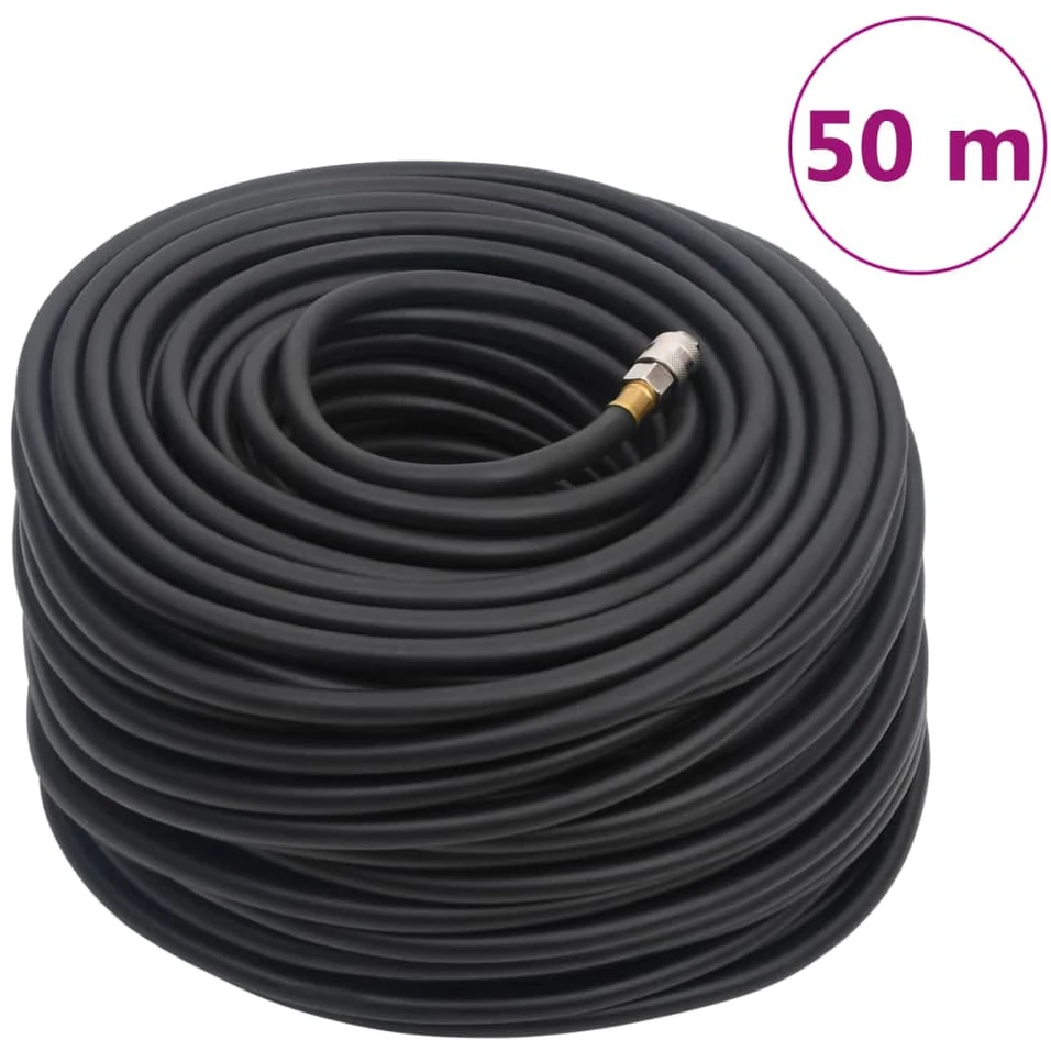 Hibridinė oro žarna, juodos spalvos, 0,6", 50m, guma ir PVC