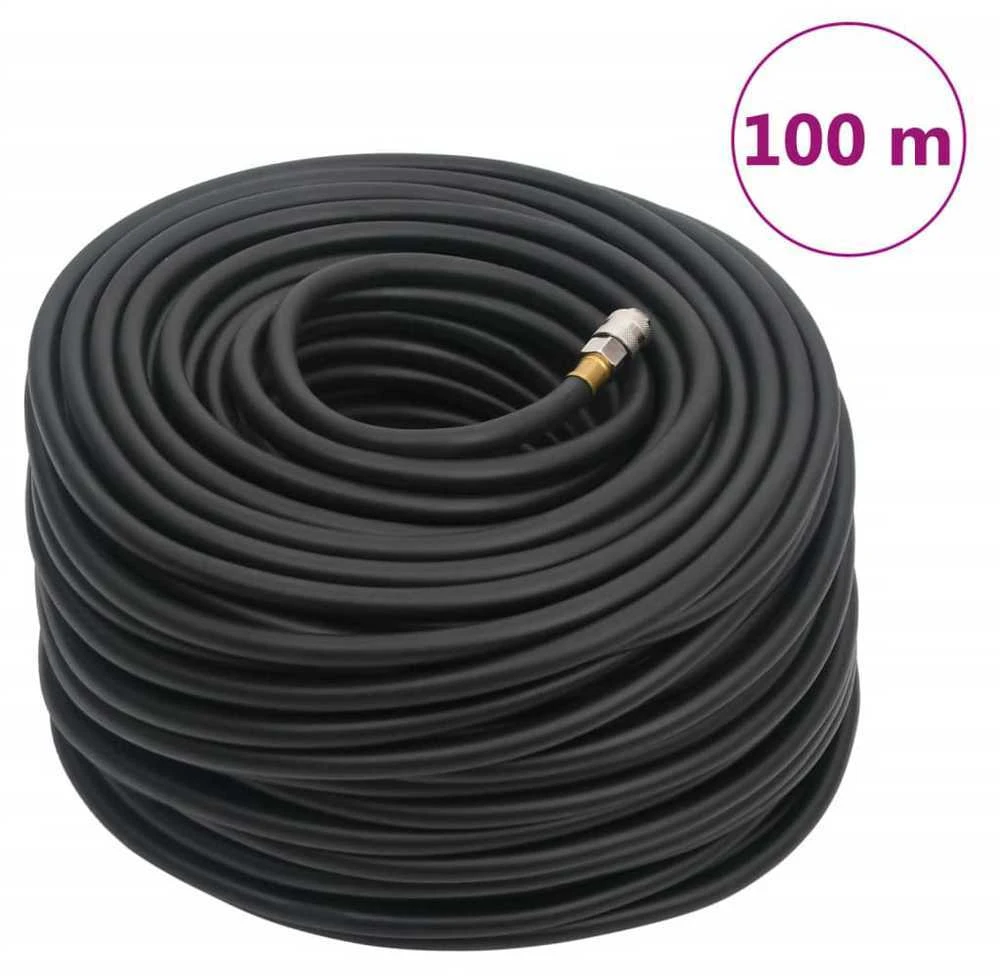 Hibridinė oro žarna, juodos spalvos, 0,6", 100m, guma ir PVC