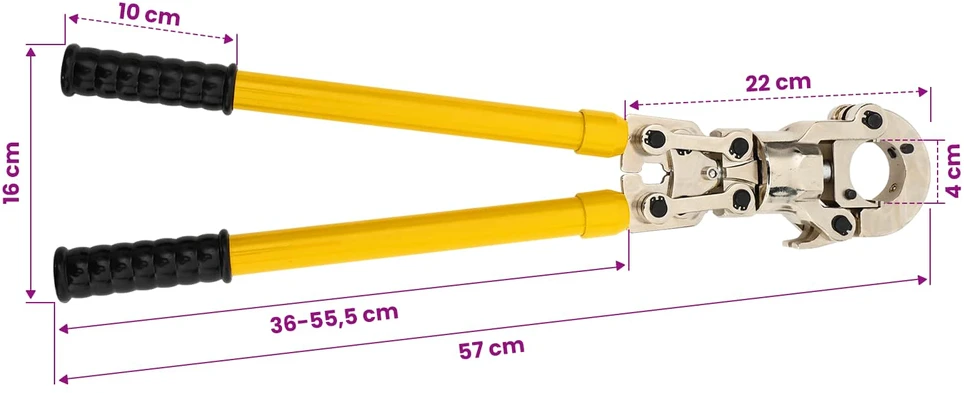 Hidraulinis vamzdžių suspaudimo įrankis 2 vnt. 60 kN Ø16-32 mm