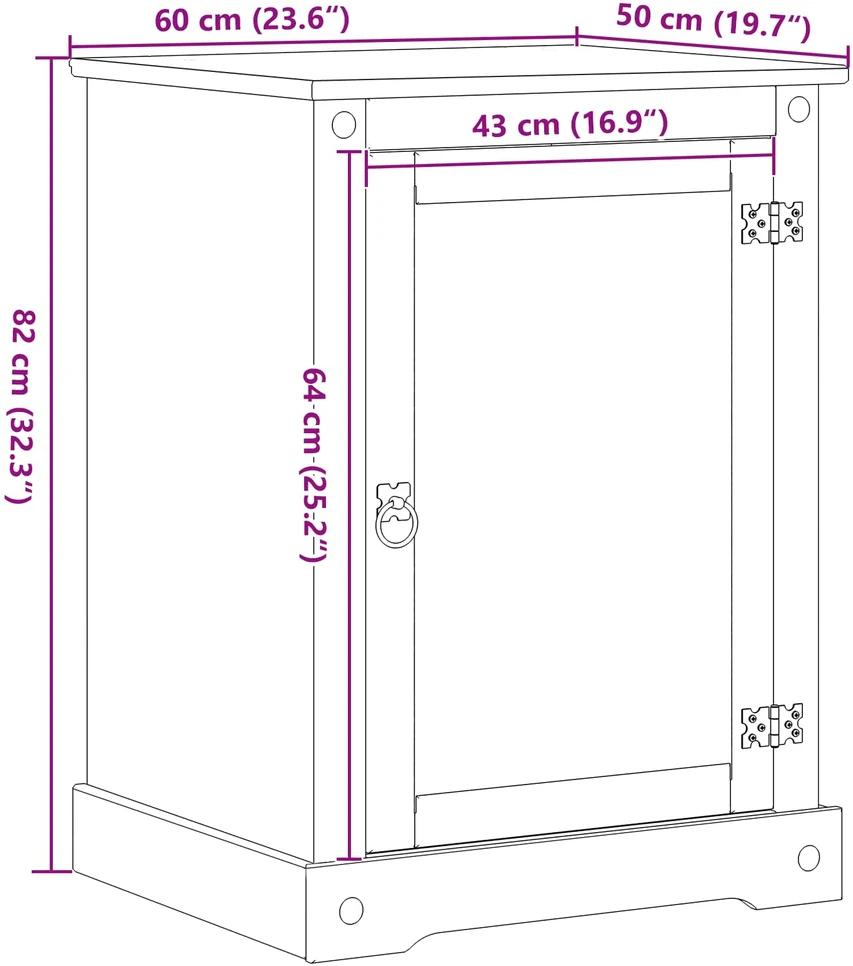 TV staliukas HiFi spintelė Balta 60 x 50 x 82 cm Kietos pušies mediena