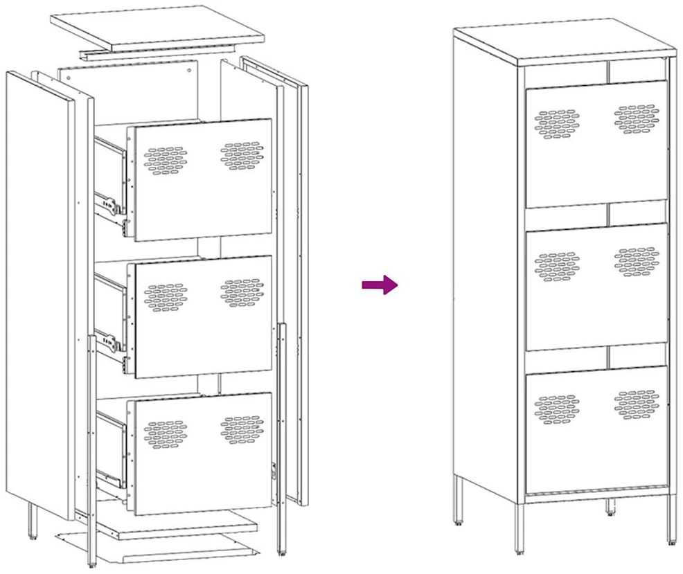 Highboard Antracitas 39x35x103,5 cm Plienas