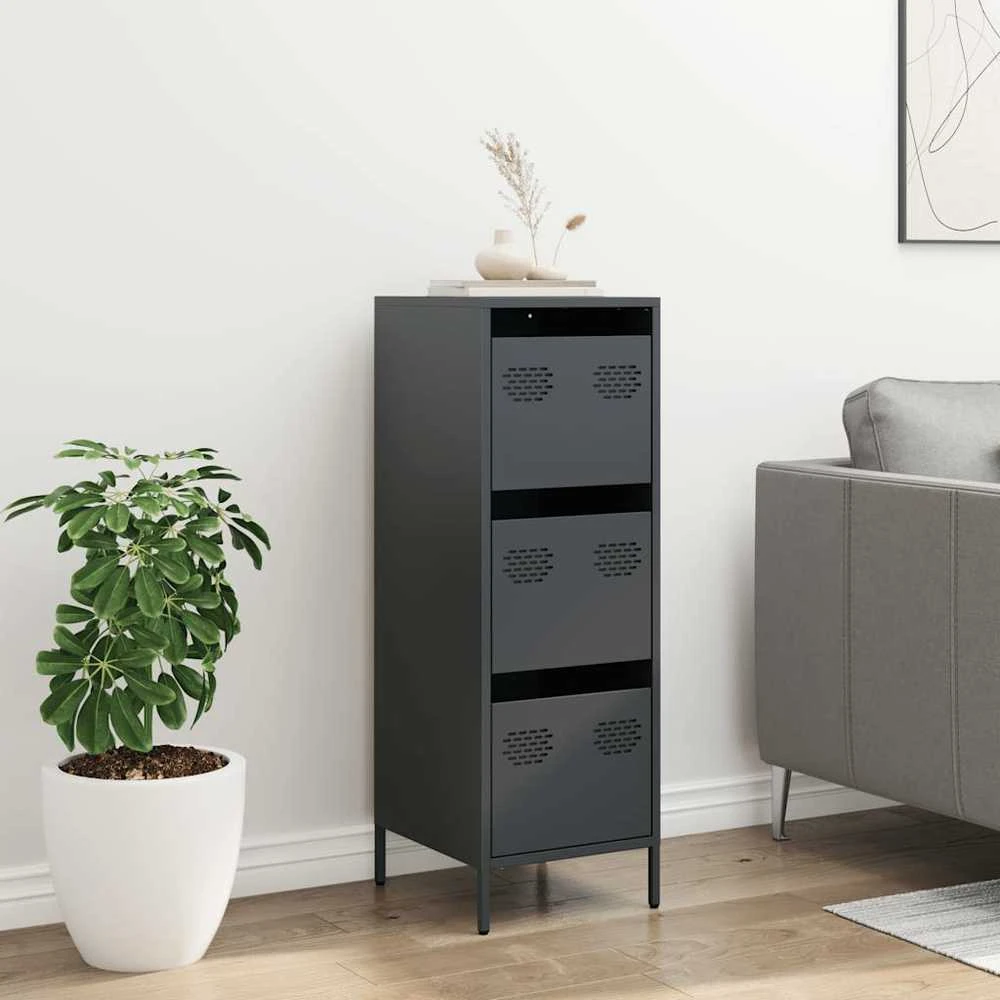 Highboard Antracitas 39x35x103,5 cm Plienas