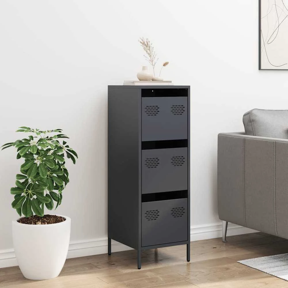 Highboard Antracitas 39x35x103,5 cm Plienas