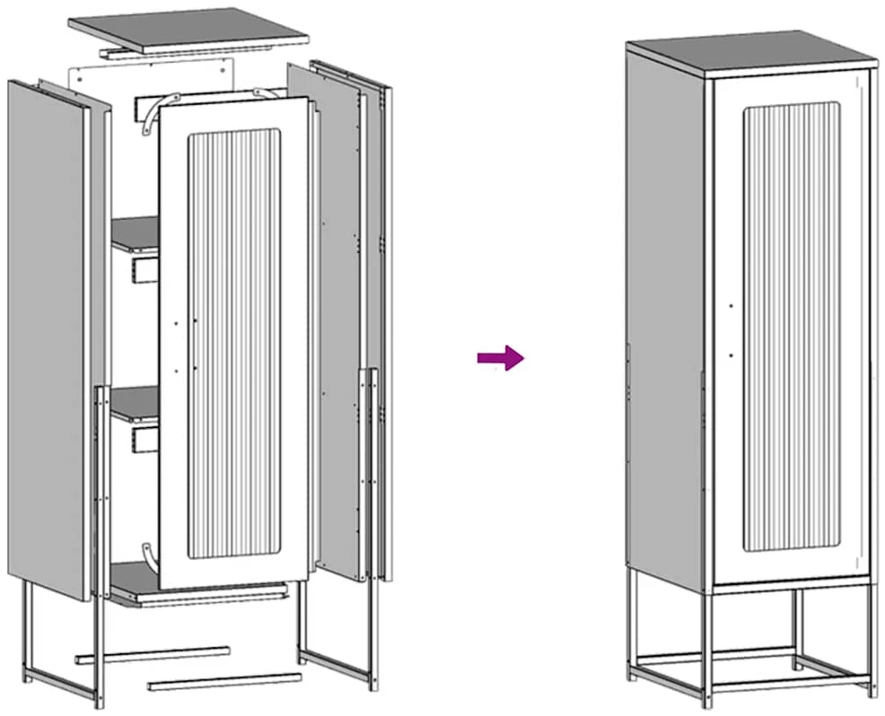 Highboard Antracito 36x39x123 cm šaltai valcuotas plienas